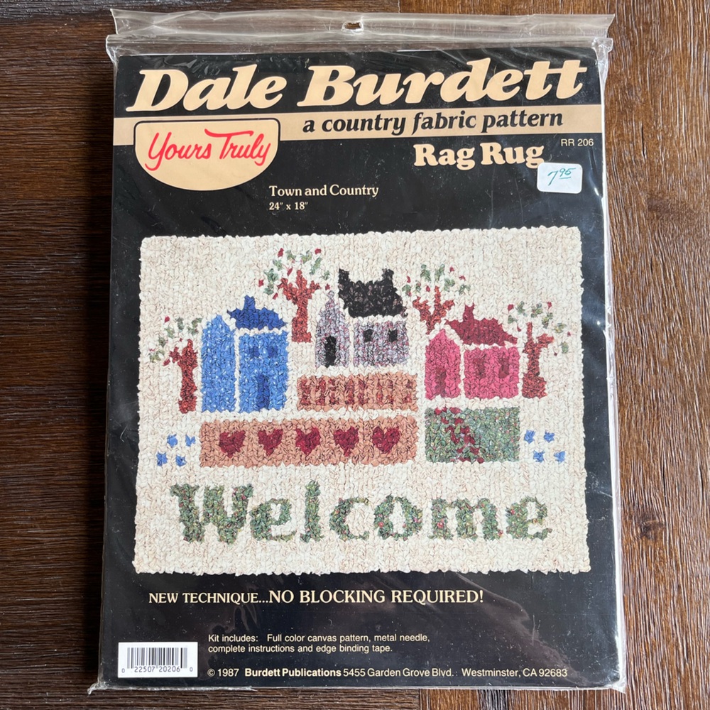Welcome Rag Rug Kit | “Town and Country" | Dale Burdett Yours Truly | Vintage